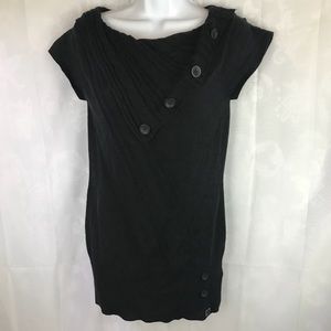 Knit short sleeve womens medium black sweater